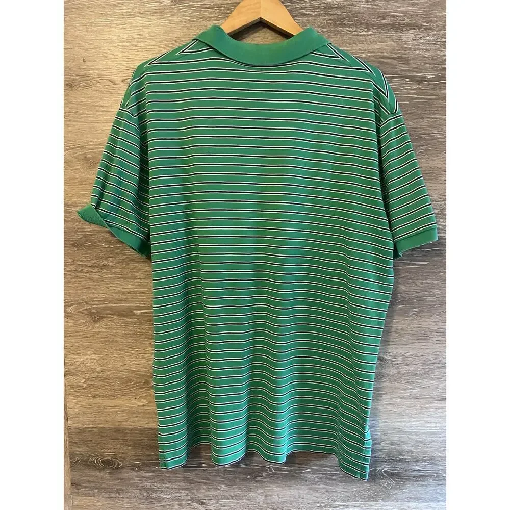 Ralph Lauren Polo Men XL Green White Stripped LOGO